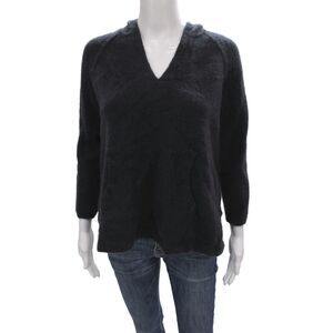 James Perse Womens Pullover Cashmere V Neck Long Sleeve Sweater Black Size 0
